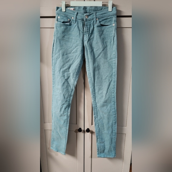 Red Engine Teal Cayenne Denim Jeans Sz 27 - Picture 1 of 6